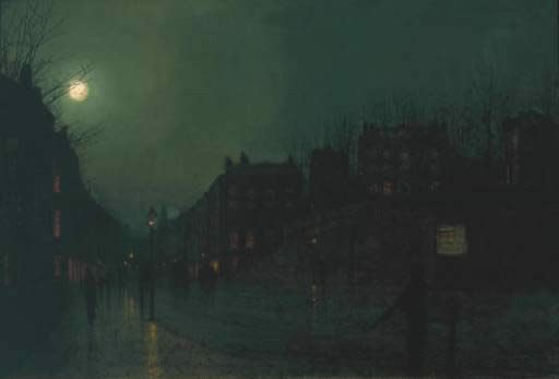 John Atkinson Grimshaw View of Heath Street by Night